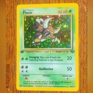 * LP WOTC 1st Edition Holo Pinsir 9/64 Jungle Set Pokemon Card